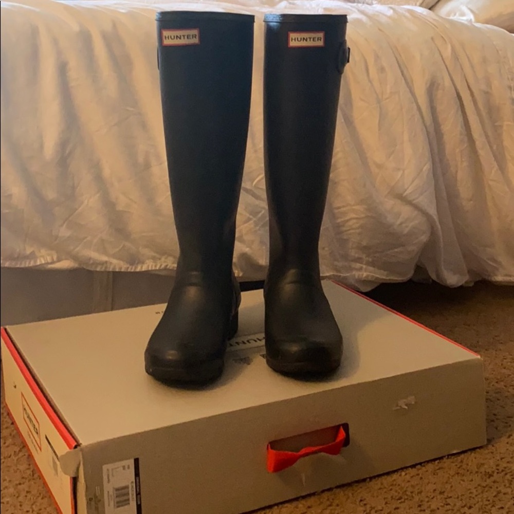 Hunter Black Knee-High Rain Boots